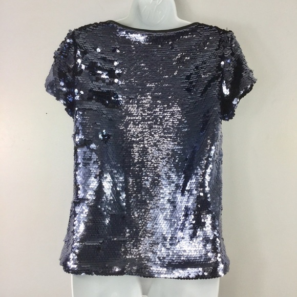 Anthropologie Leifsdottir Sequin Navy Top - Picture 3 of 9